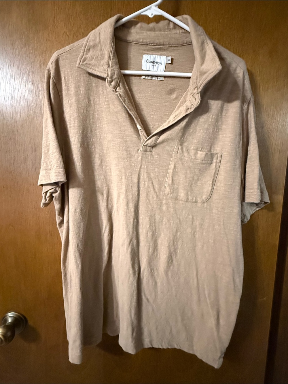 Goodfellow & Co Men’s Short Sleeve Polo with Pocket - Tan